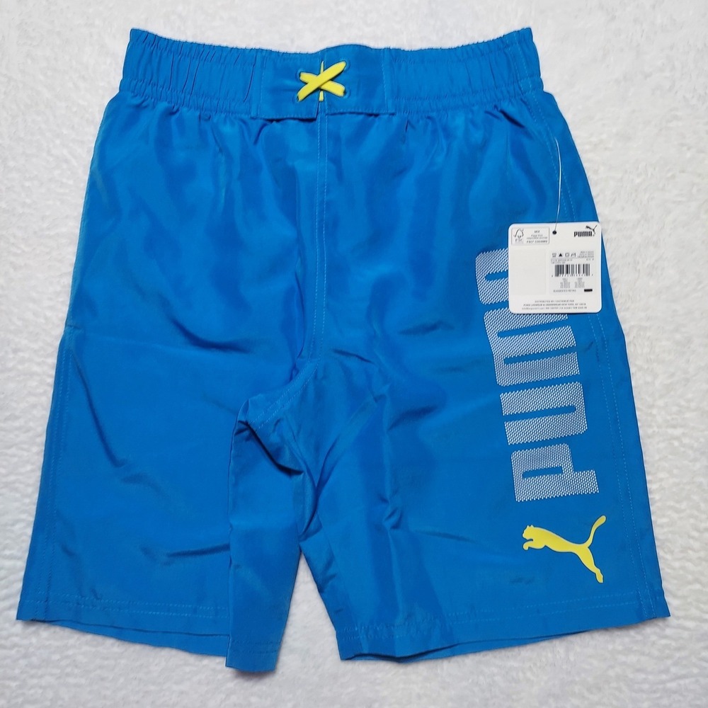 Puma Swim Trunks Kids Size Medium Blue Brand New Board Shorts SSP23V9S-06103
